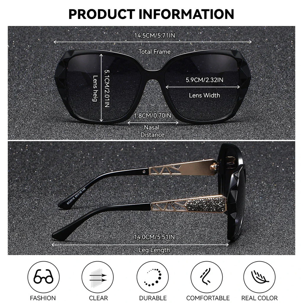 Elegant Sunglasses PC Polarized UV400 Mirror Lens