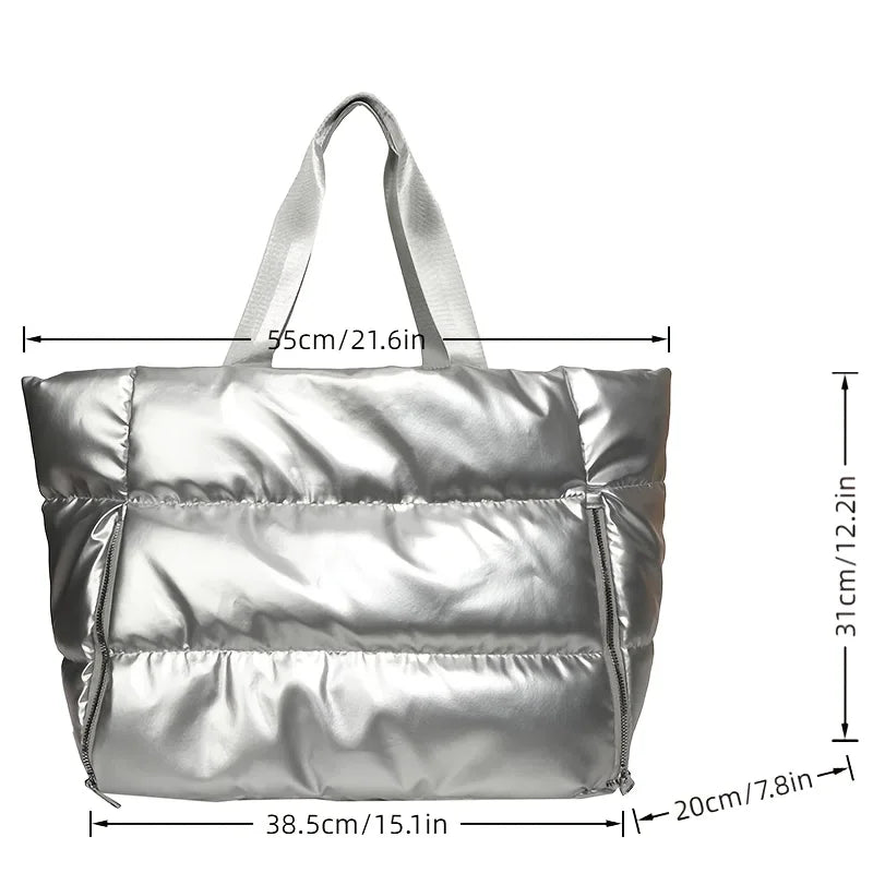 Kompakte Shopper Nylon mit Reißverschluss mit Innenfächern