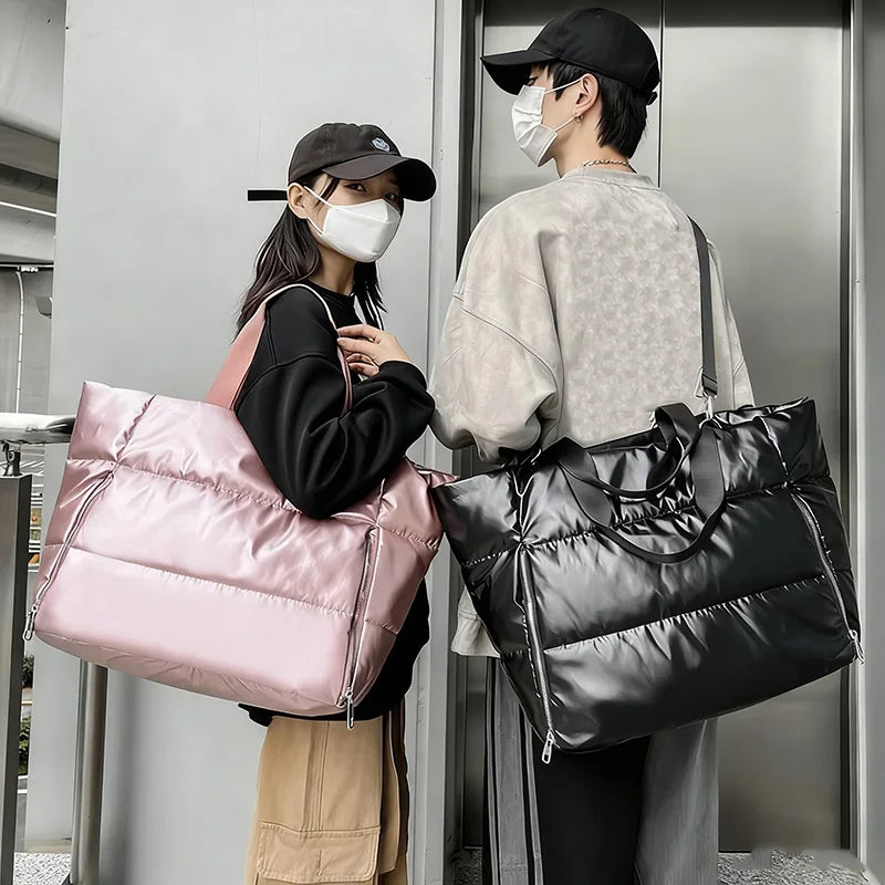 Kompakte Shopper Nylon mit Reißverschluss mit Innenfächern