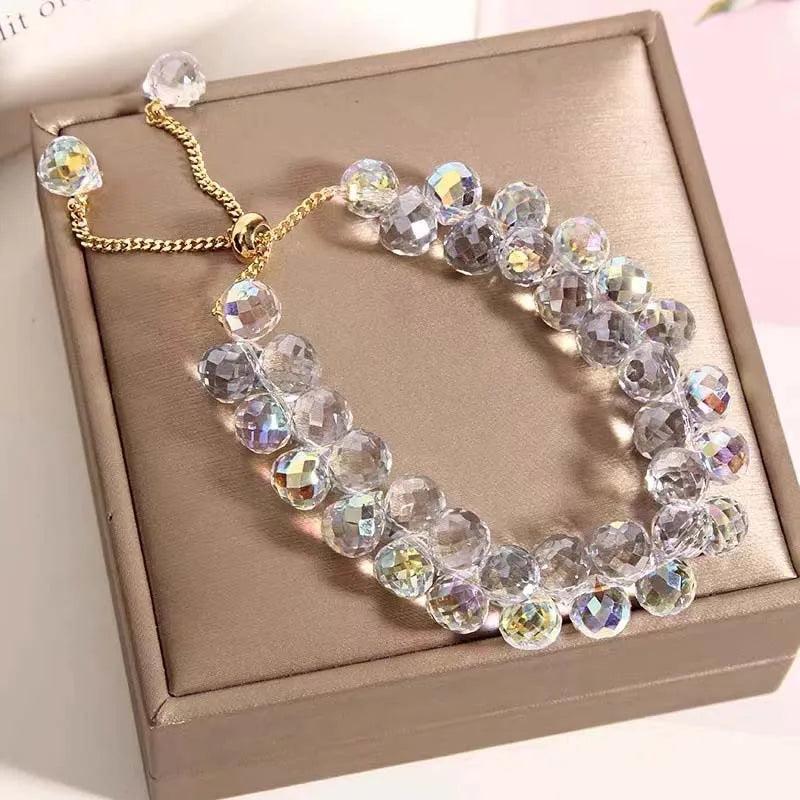Handgemachtes Zirkon Armband Damen – Lila Kristall Schmuck Geschenk