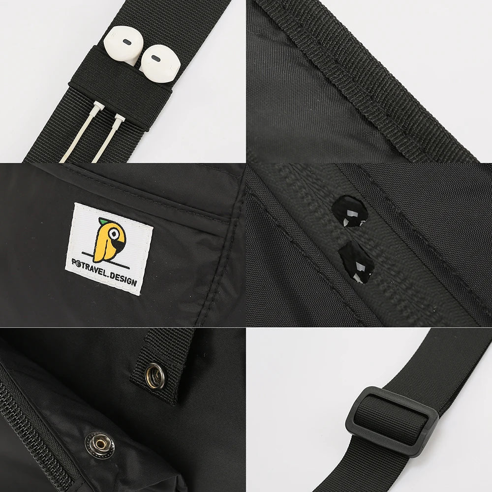 Trendy Nylon Crossbody Bag with Zipper with