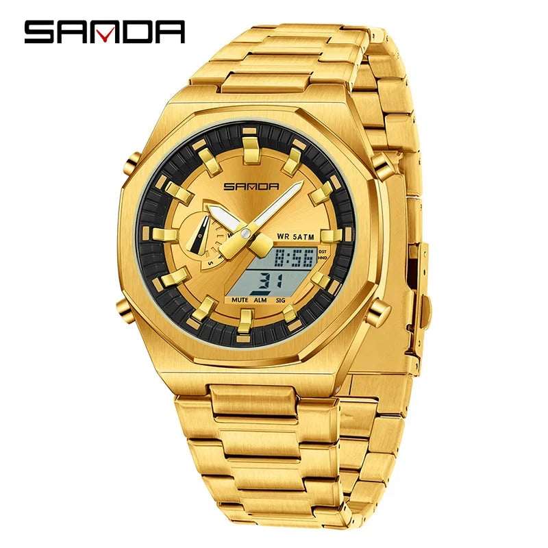 SANDA Luxury Men's Electronic Dual Watch