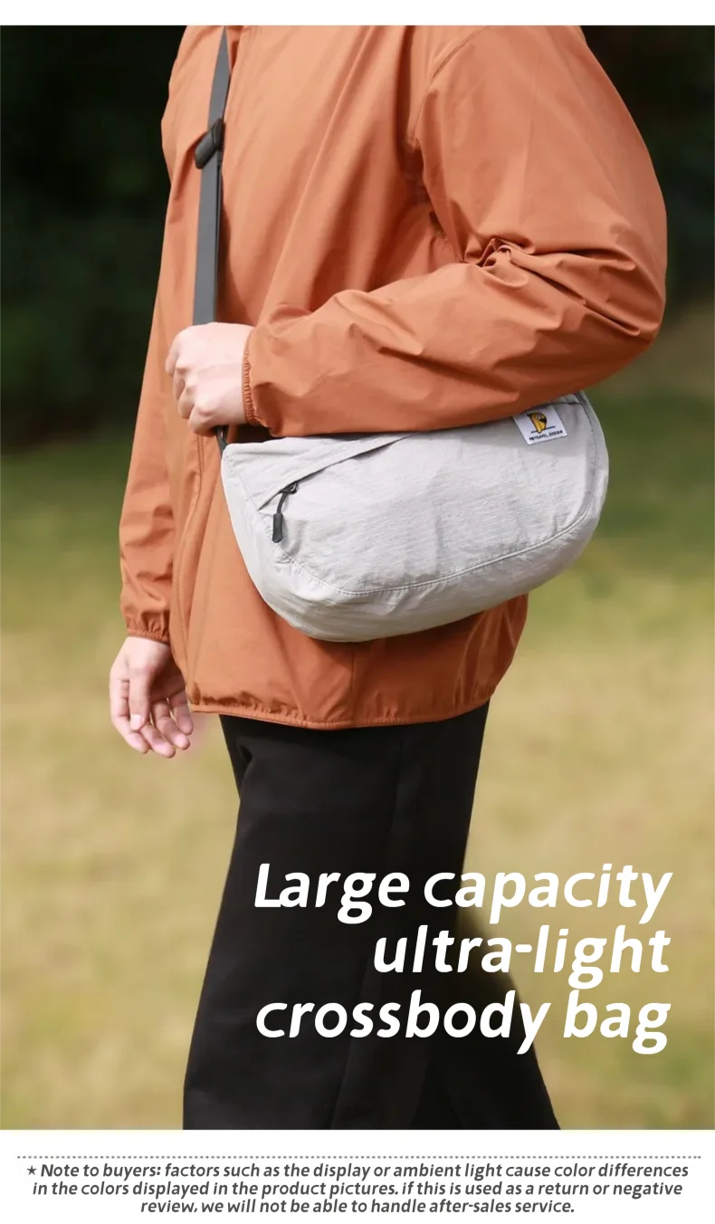Trendy Nylon Crossbody Bag with Zipper with