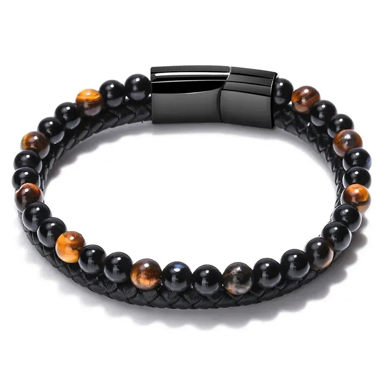 Edelstahl & Naturstein Armband für Damen & Herren