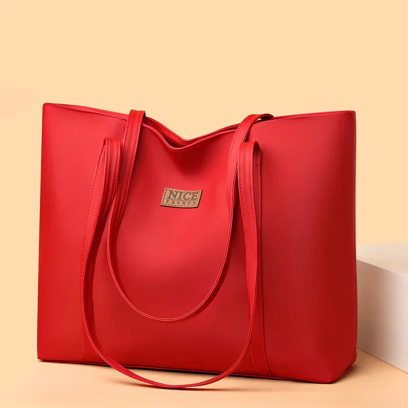 Stylish Nylon Shopper with Zipper and Interior Pockets