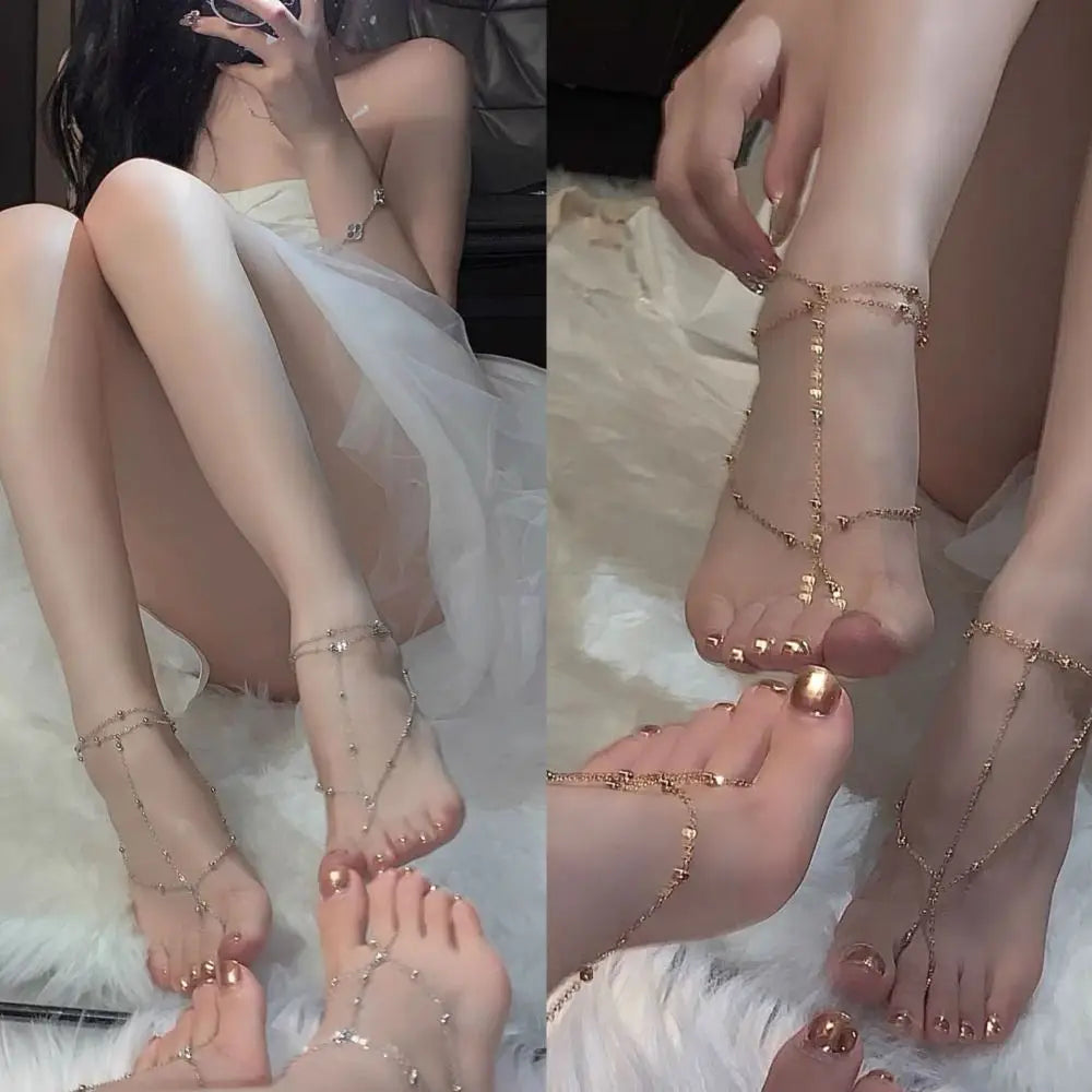 Fashion Anklet Bracelets Summer Multilayer Mesh Tassel Toe Foot Jewelry Wedding Party Accessories – Bracelet