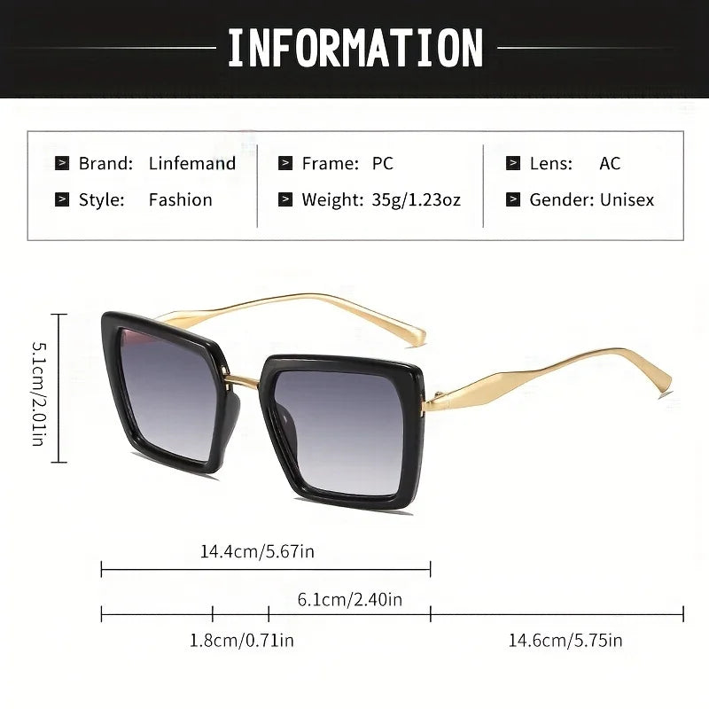 Modern Square PC UV400 Gradient Sunglasses
