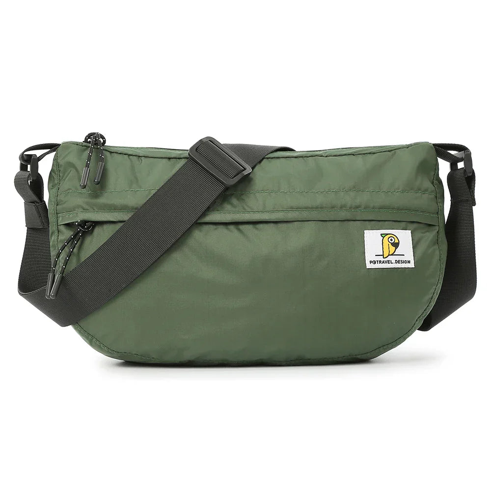 Trendy Nylon Crossbody Bag with Zipper with
