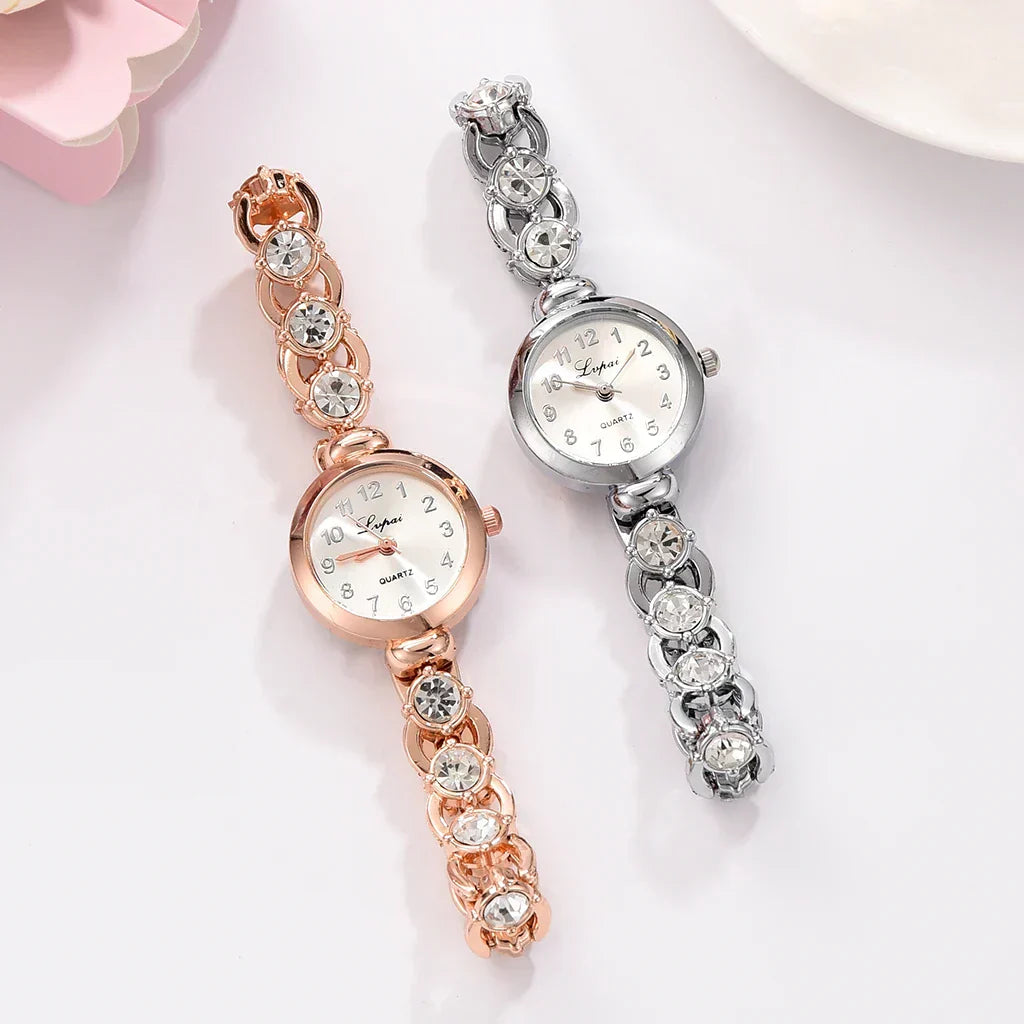 Luxus Damen-Armbanduhr – Edelstahl & Kristall-Armband | Mode Reloj Mujer