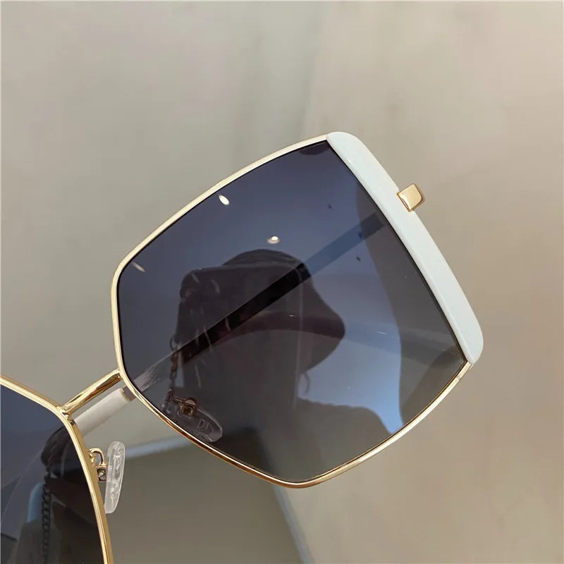 Trendy Square Metal Sunglasses