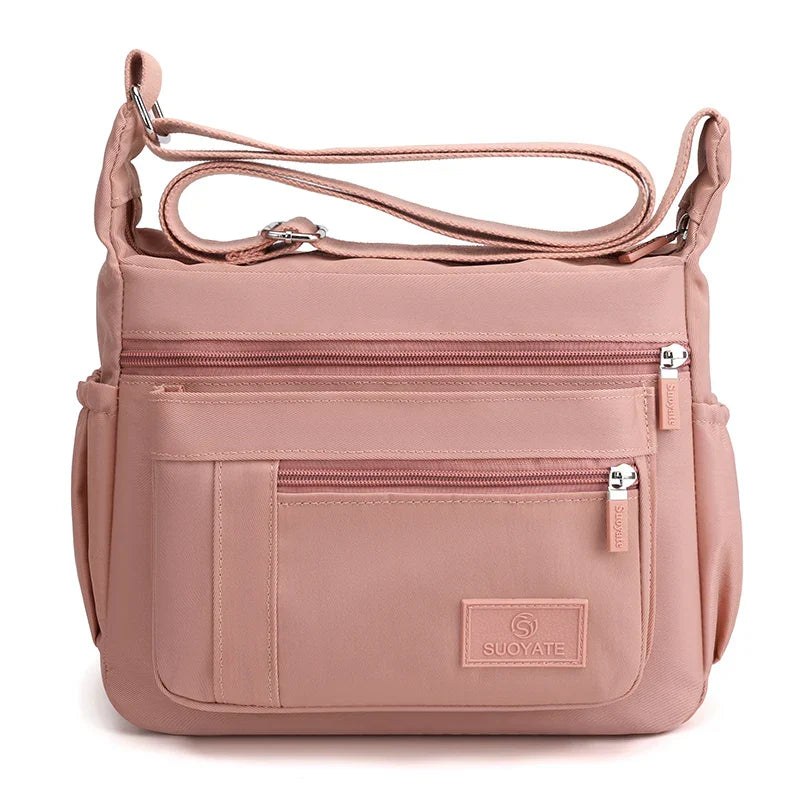 Robust Nylon Crossbody Bag with Zipper and