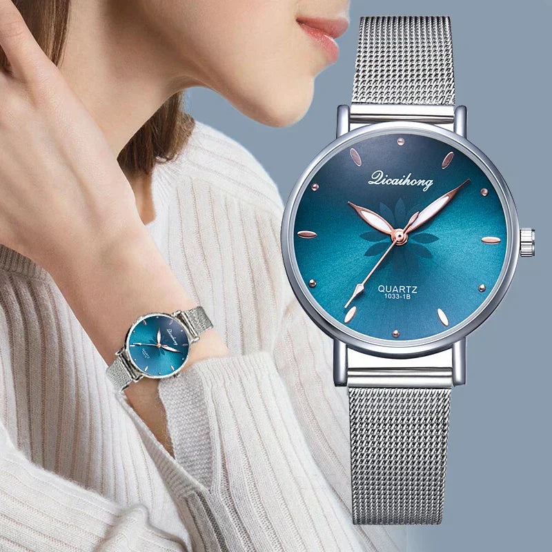 Damen Armbanduhr – Elegante Quarzuhr aus Edelstahl in Silber | Stilvoll & Alltagstauglich