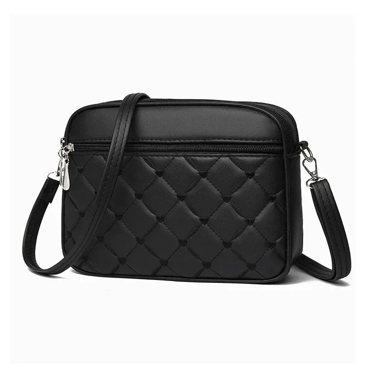 Elegant Crossbody Handbag Leather Look with Zipper with