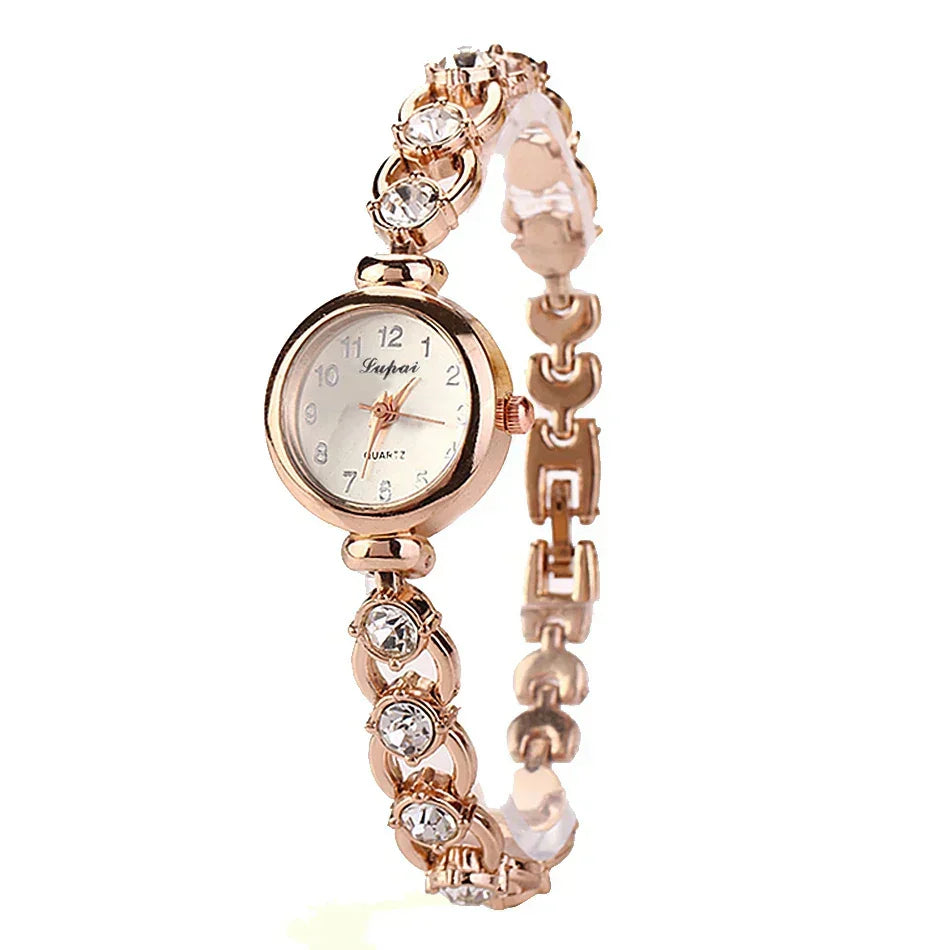 Luxus Damen-Armbanduhr – Edelstahl & Kristall-Armband | Mode Reloj Mujer