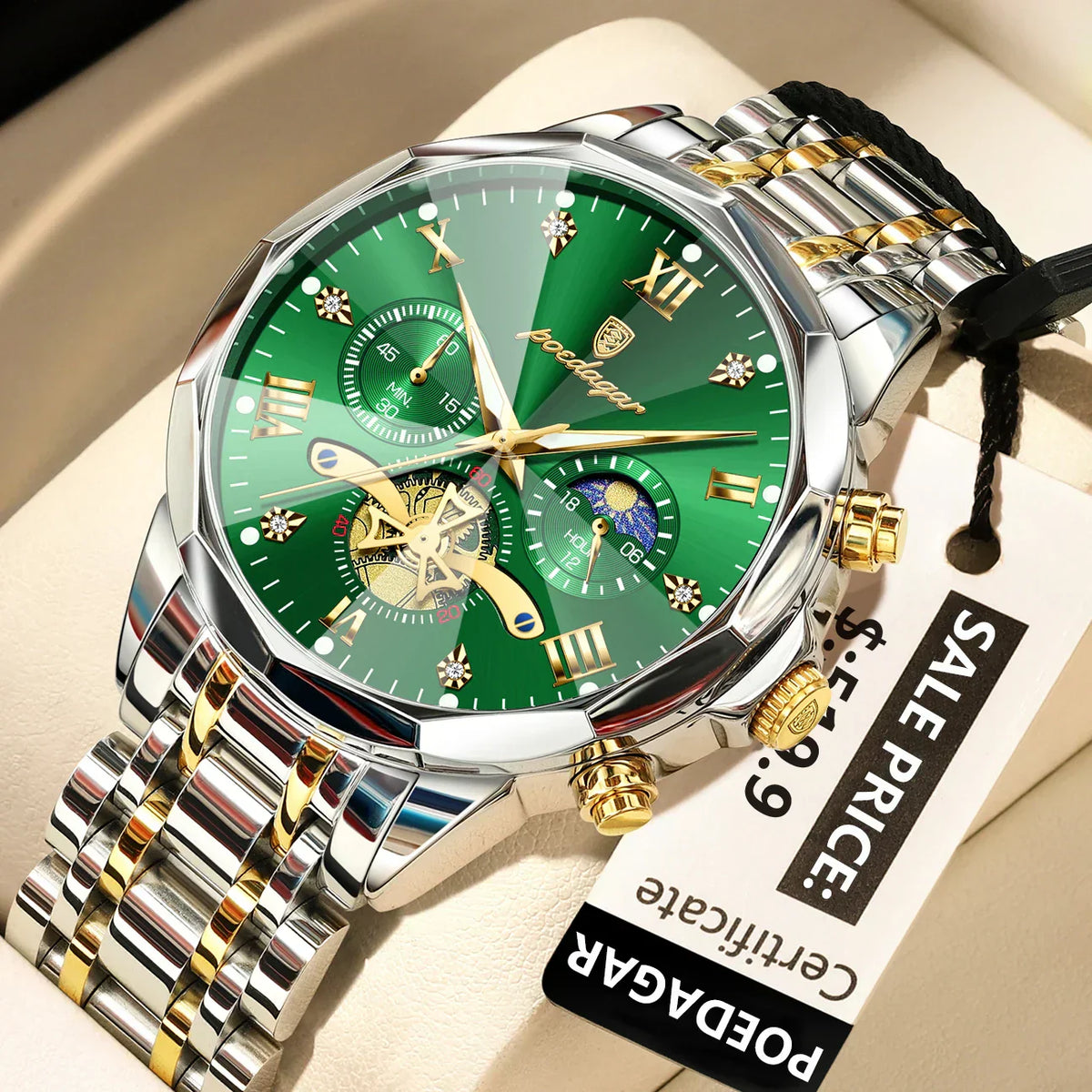POEDAGAR Luxury Men's Watch Top Original