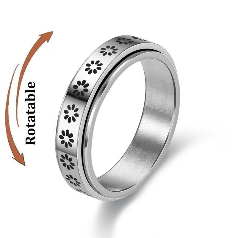 Anti-Stress Fidget Ring aus Edelstahl – Drehbarer Anxiety Spinner Ring