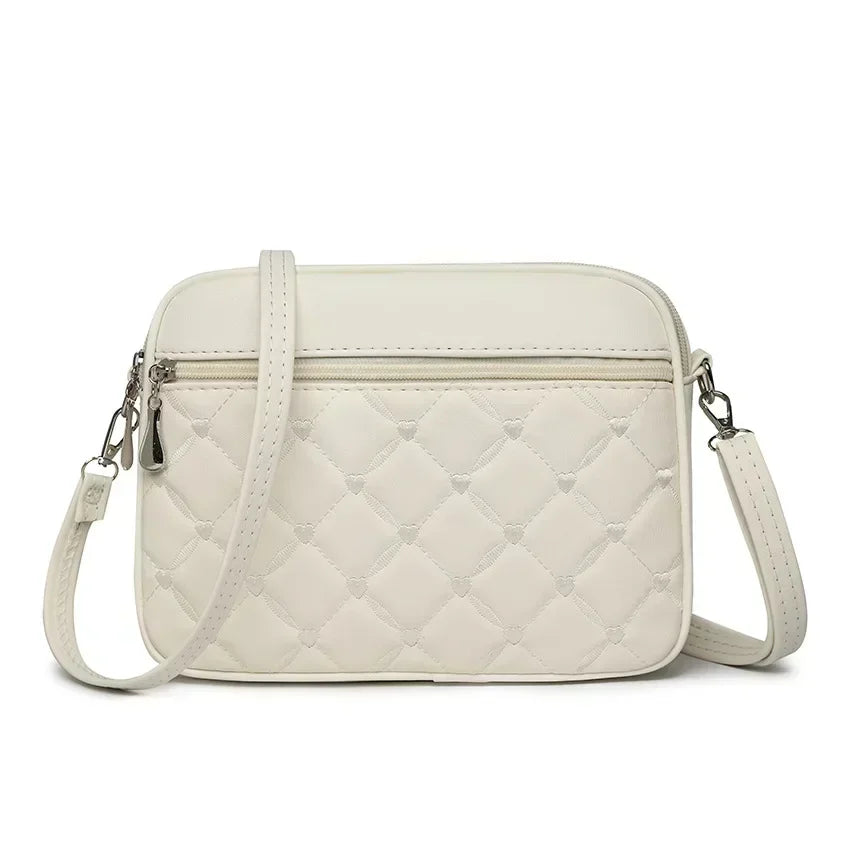 Elegant Crossbody Handbag Leather Look with Zipper with