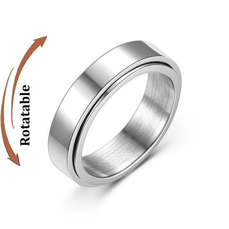 Anti-Stress Fidget Ring aus Edelstahl – Drehbarer Anxiety Spinner Ring