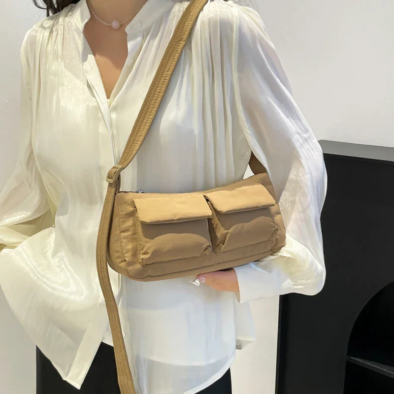 Modern Nylon Crossbody Bag with Zipper