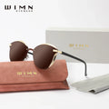 Minimalistische Sonnenbrille Cat-Eye PC polarisiert UV400 Spiegelglas