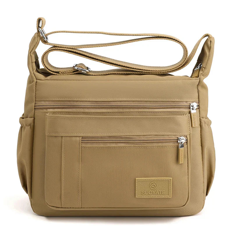 Robust Nylon Crossbody Bag with Zipper and