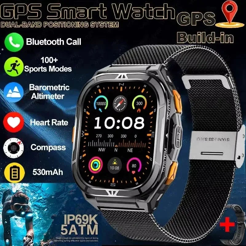 GPS Smart Watch Men 1.96-inch HD AMOLED