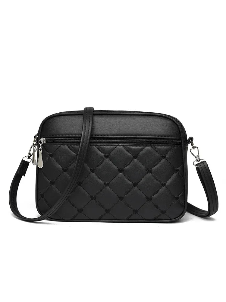Elegant Crossbody Handbag Leather Look with Zipper with