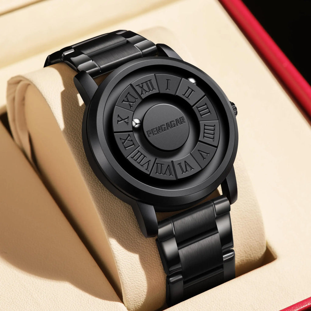 2024 New Luxury Quartz Watch for Men – Creative Scroll Hands, Magnetic Wrist Watch, Relogio Masculino