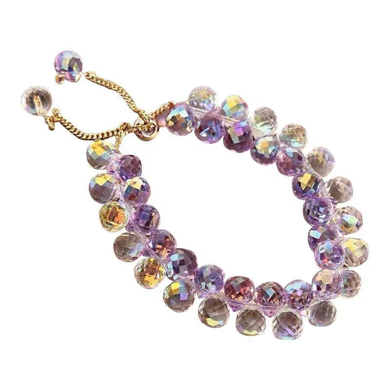 Handgemachtes Zirkon Armband Damen – Lila Kristall Schmuck Geschenk