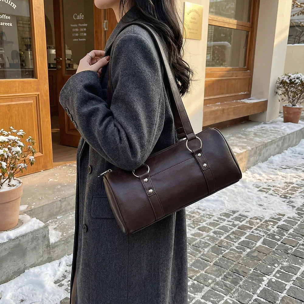Trendige Crossbody Handtasche Lederoptik