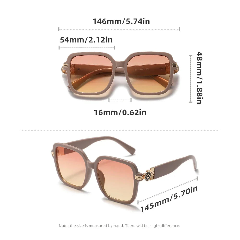Trendige Sonnenbrille Eckig Metall UV400