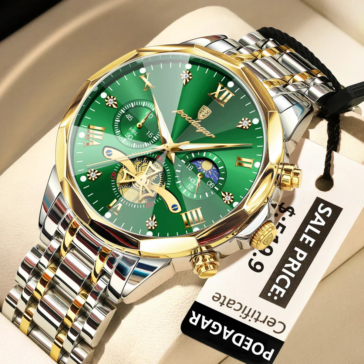 POEDAGAR Luxury Men's Watch Top Original