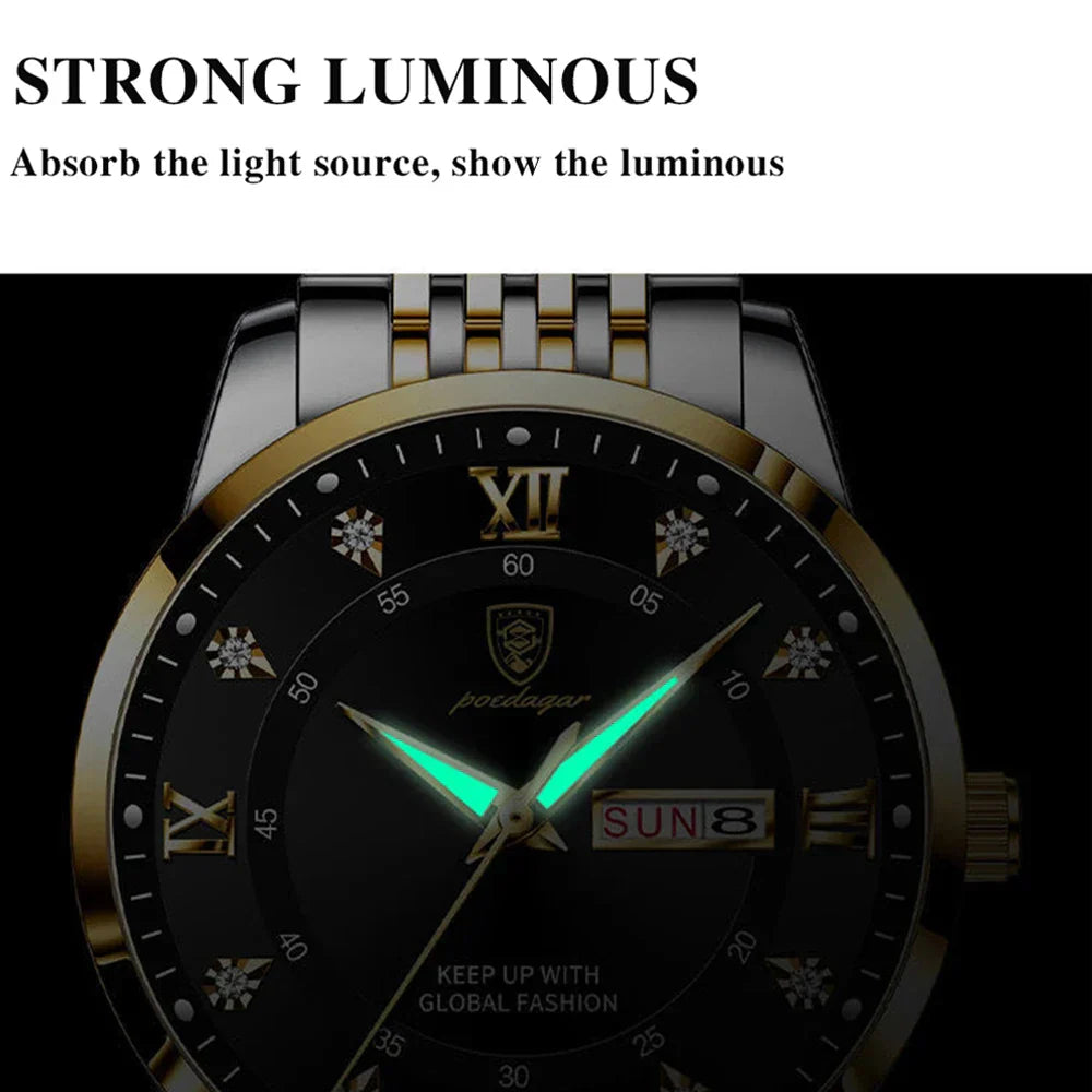 POEDAGAR Luxury Brand Men's Waterproof Watch