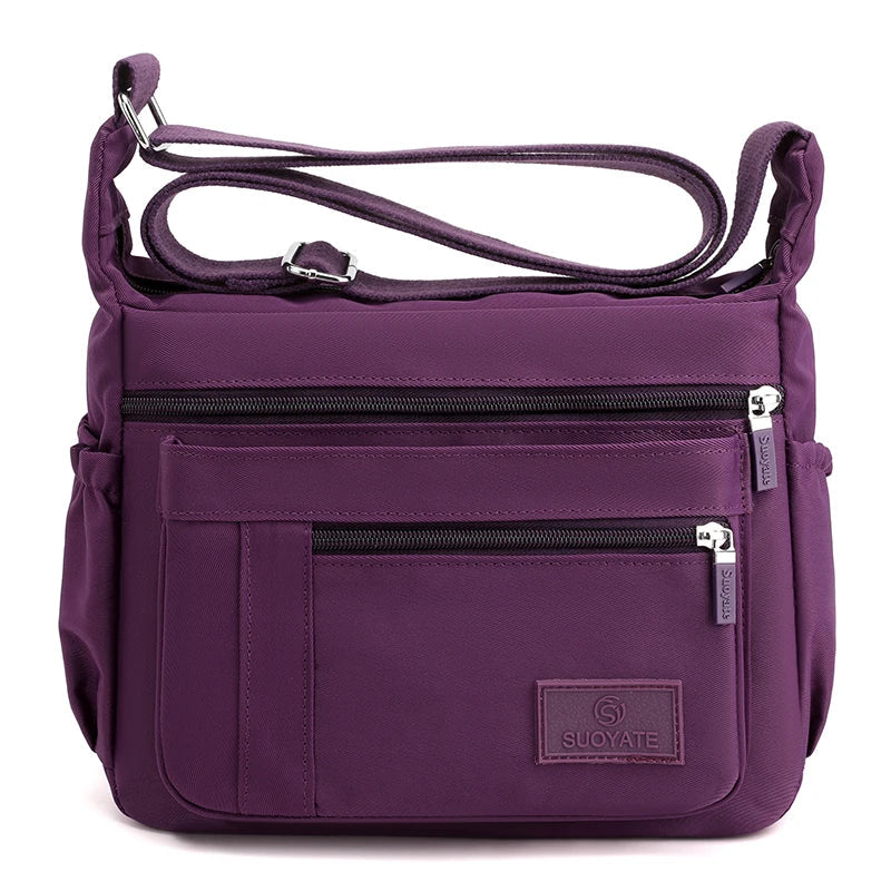 Robust Nylon Crossbody Bag with Zipper and