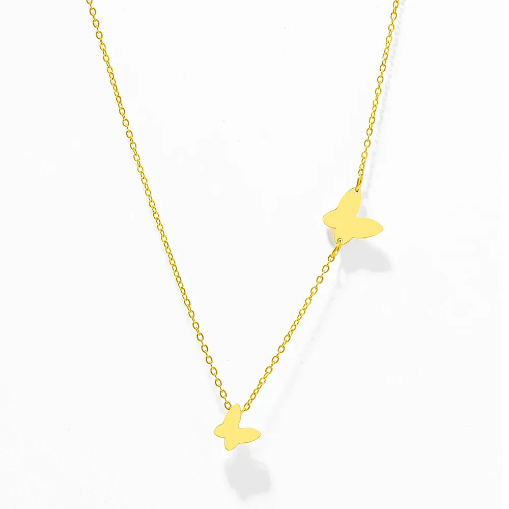 Stainless Steel Necklaces Delicate Butterfly Pendant Chain Fashion Necklace Jewelry Luxury 's Clavicle Party Gifts – Necklace