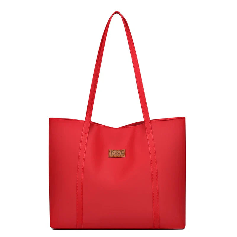 Stylish Nylon Shopper with Zipper and Interior Pockets