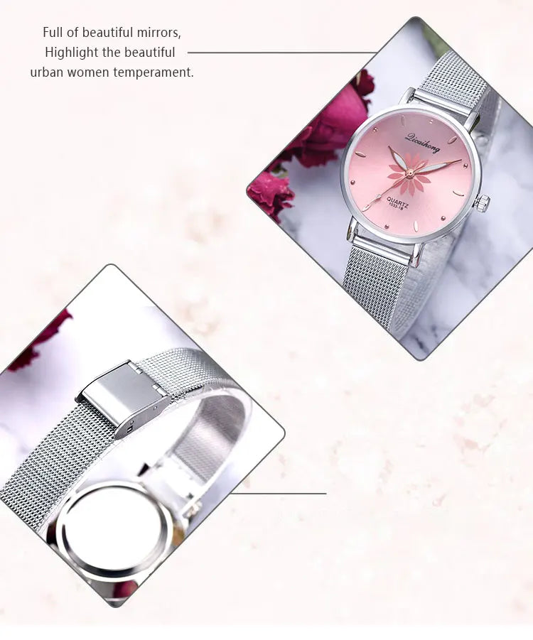 Damen Armbanduhr – Elegante Quarzuhr aus Edelstahl in Silber | Stilvoll & Alltagstauglich
