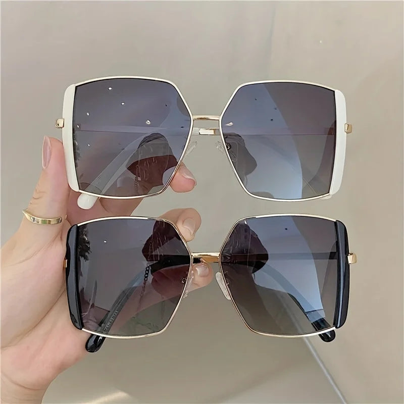 Trendy Square Metal Sunglasses
