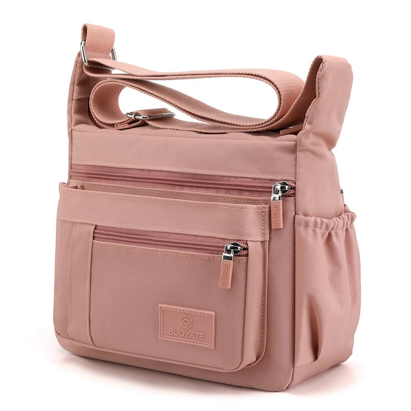 Robust Nylon Crossbody Bag with Zipper and