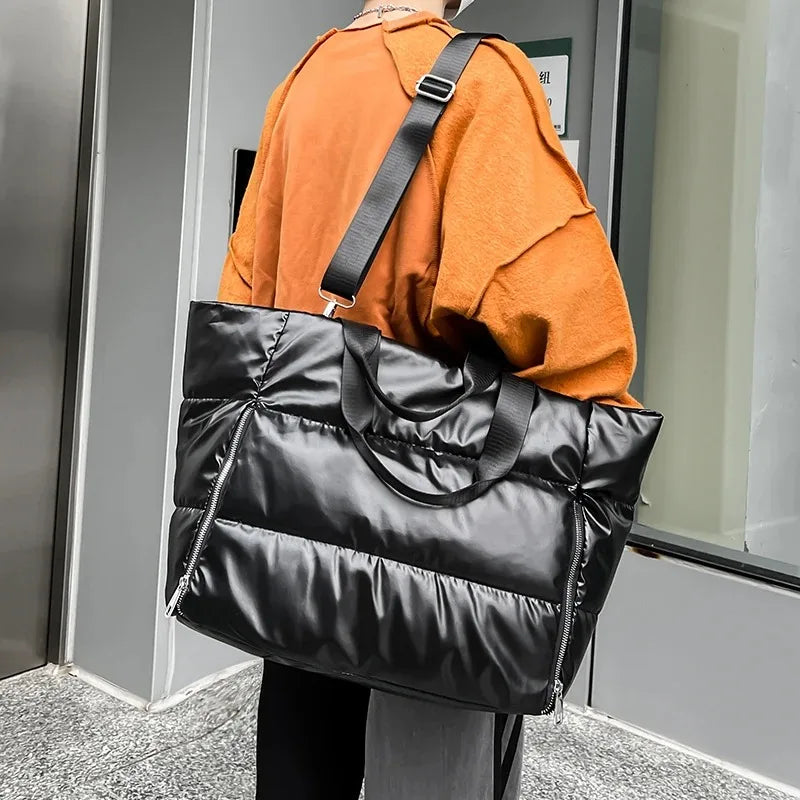 Kompakte Shopper Nylon mit Reißverschluss mit Innenfächern