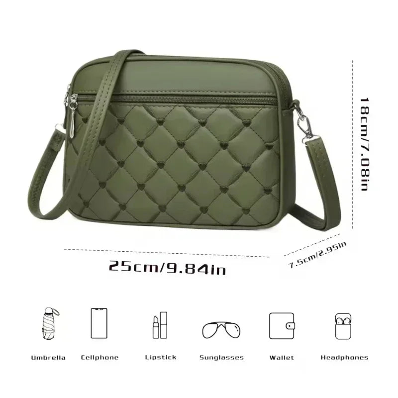Elegant Crossbody Handbag Leather Look with Zipper with