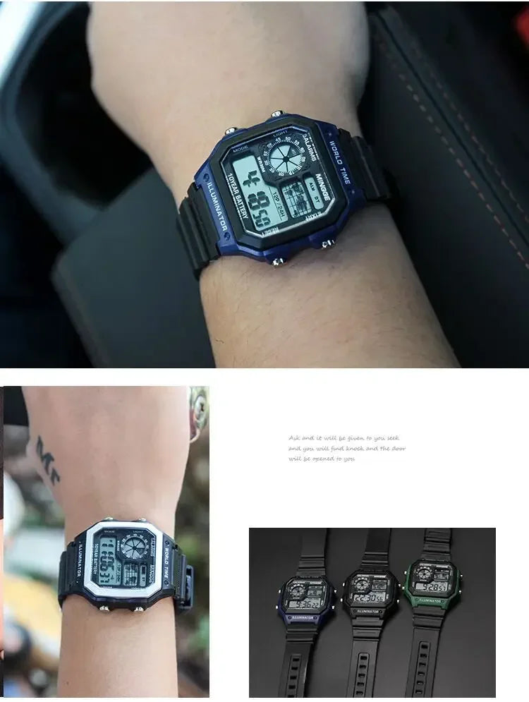 Digitale Retro Uhr für Männer – Sportuhr mit LED-Display, Reloj Hombre, Studenten Uhr, Relogio Masculino