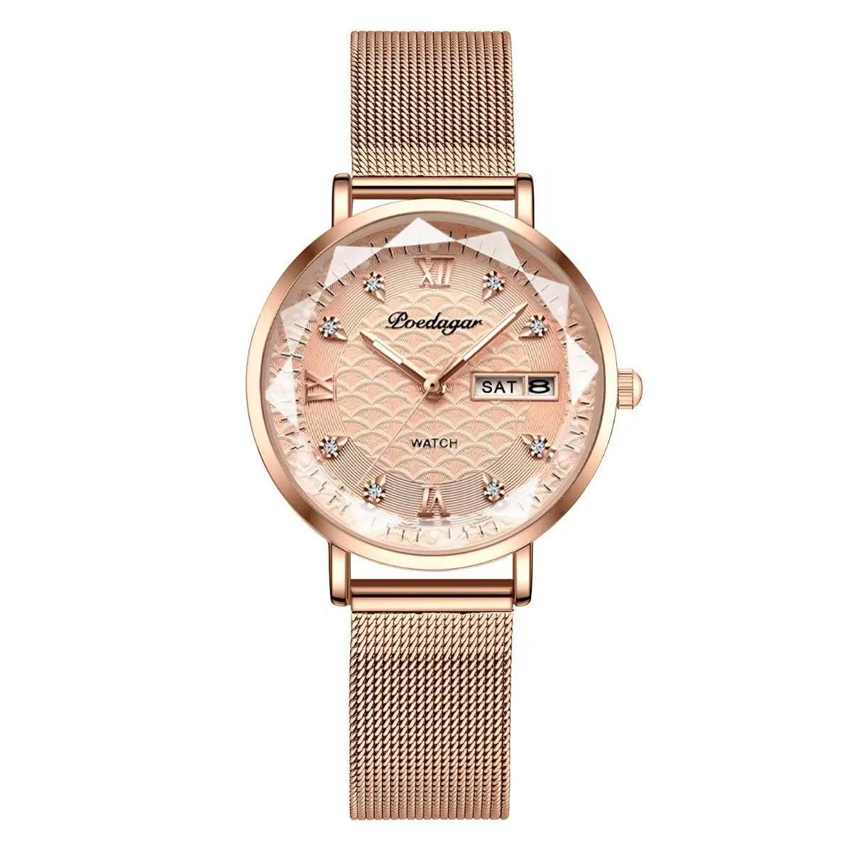 Klassische Damen Armbanduhr Edelstahl Analog Quarz wasserbeständig