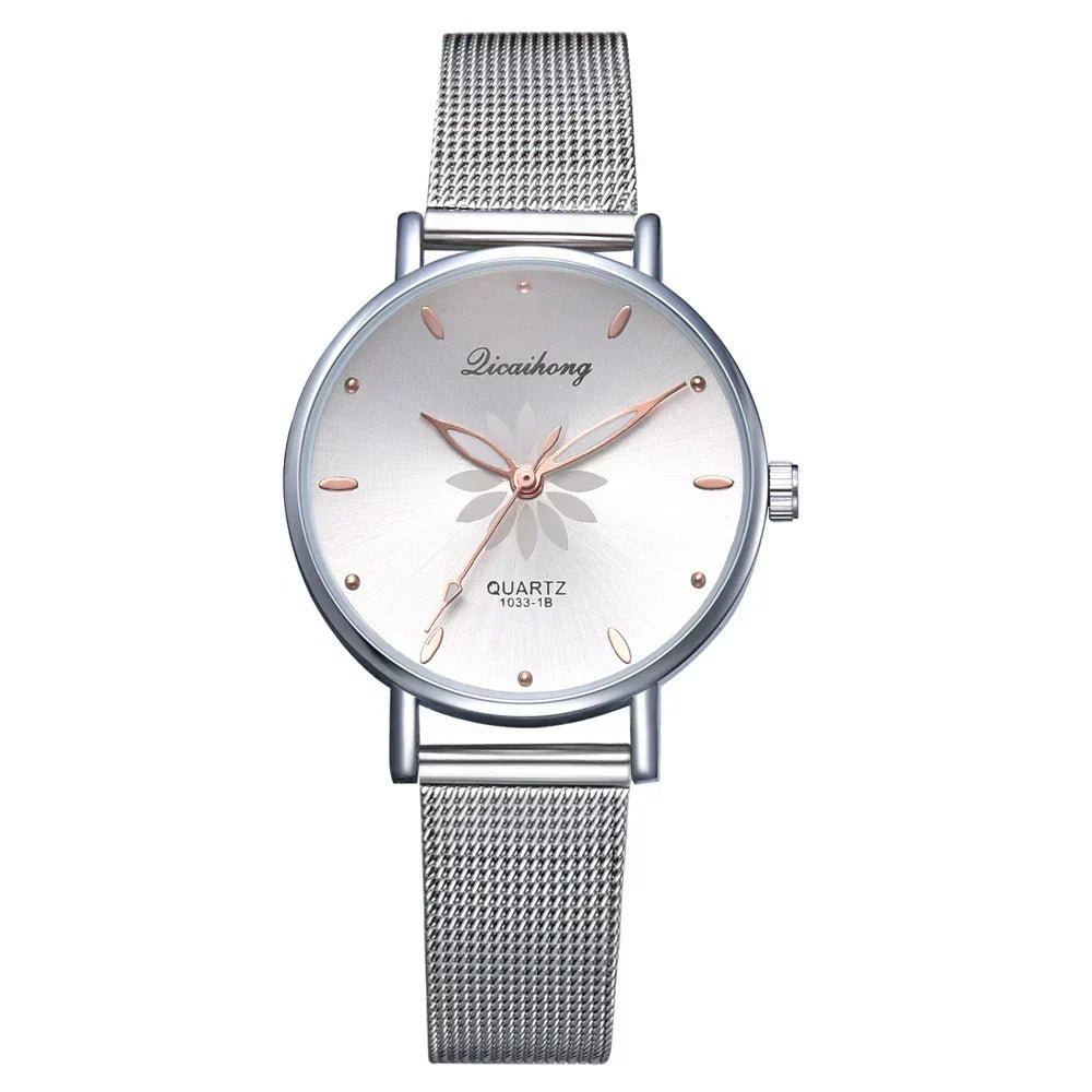 Damen Armbanduhr – Elegante Quarzuhr aus Edelstahl in Silber | Stilvoll & Alltagstauglich