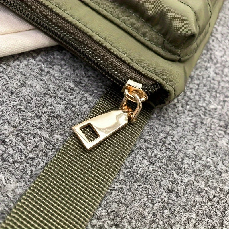 Practical Nylon Crossbody Bag with Zipper Mini