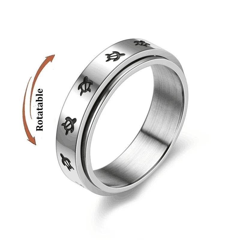 Anti-Stress Fidget Ring aus Edelstahl – Drehbarer Anxiety Spinner Ring