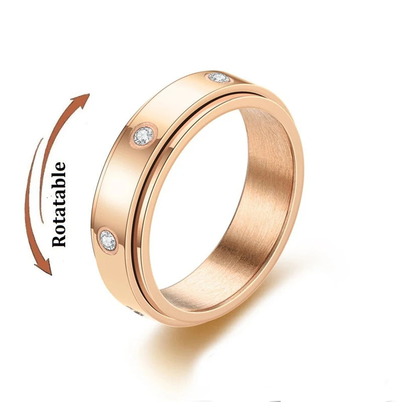 Anti-Stress Fidget Ring aus Edelstahl – Drehbarer Anxiety Spinner Ring