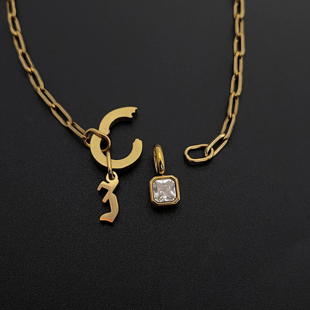 Amber necklace · Stainless steel
