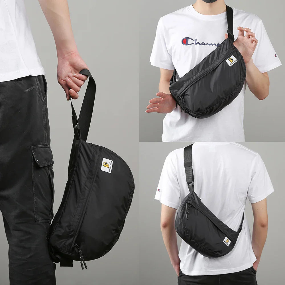 Trendy Nylon Crossbody Bag with Zipper with