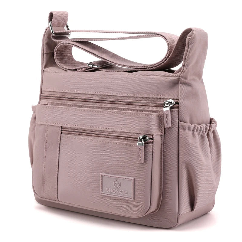 Robust Nylon Crossbody Bag with Zipper and